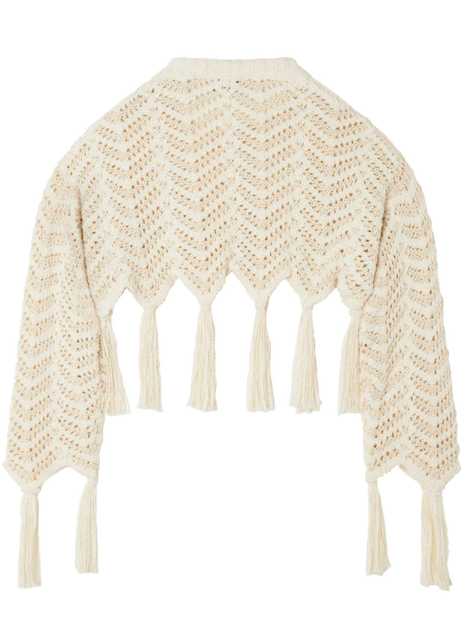 Affordable jumper cropped knit Alanui fringed Women chevron 0415